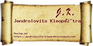 Jendrolovits Kleopátra névjegykártya