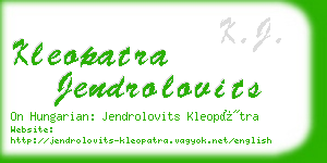 kleopatra jendrolovits business card